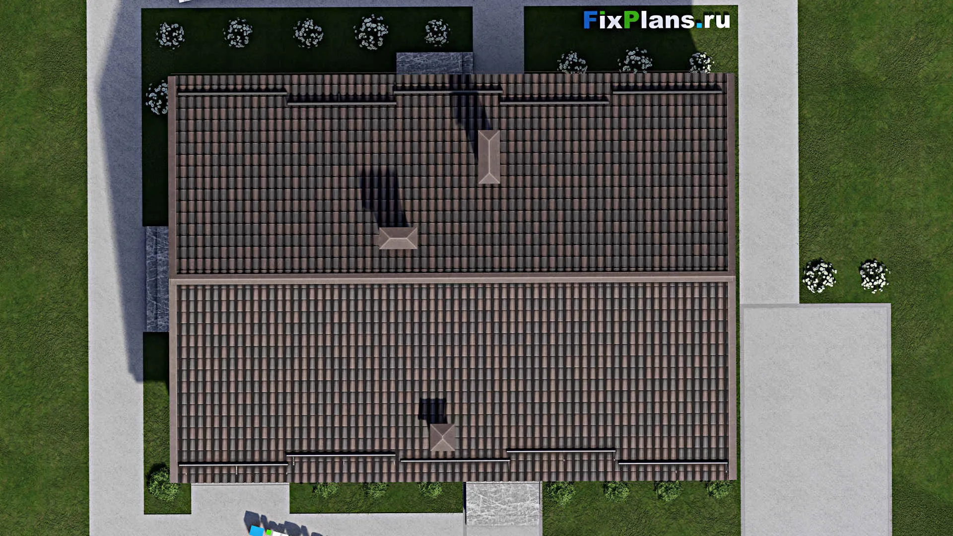 F-6029 - Проект одноэтажного дома 10 на 12, площадью 130 м² с террасой и 2 спальнями