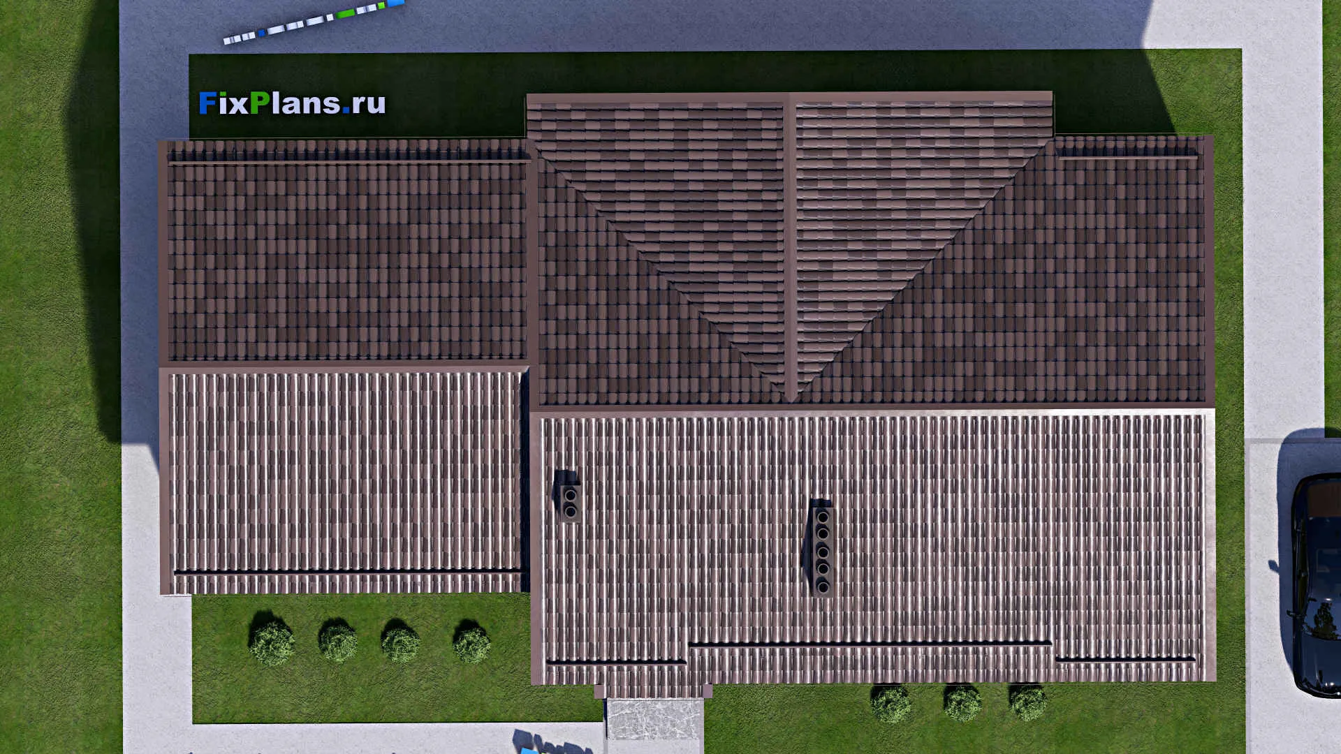 F-16370 - Проект одноэтажного дома 13 на 22, площадью 190 м² с 4 спальнями