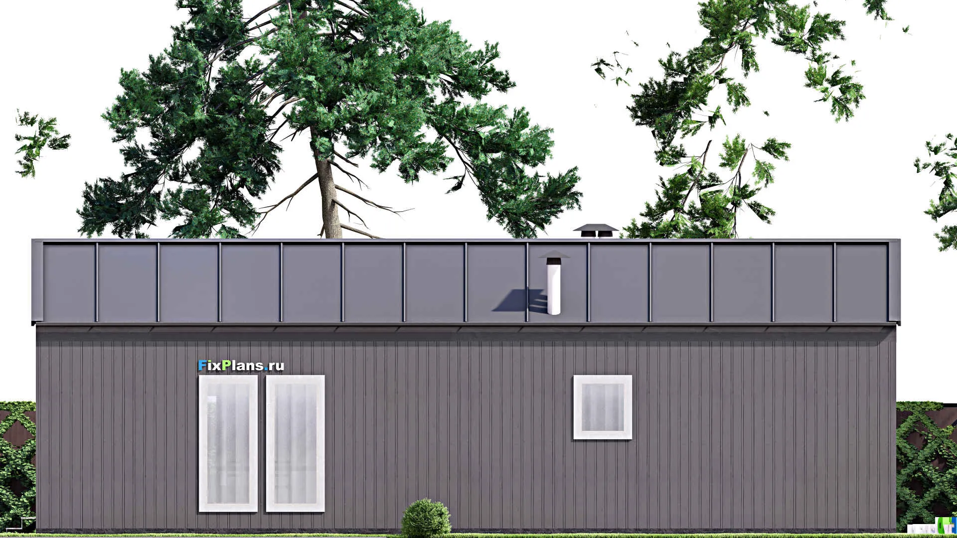 F-12752 - Проект одноэтажного дома 16 на 16, площадью 190 м² с террасой, баней и 3 спальнями