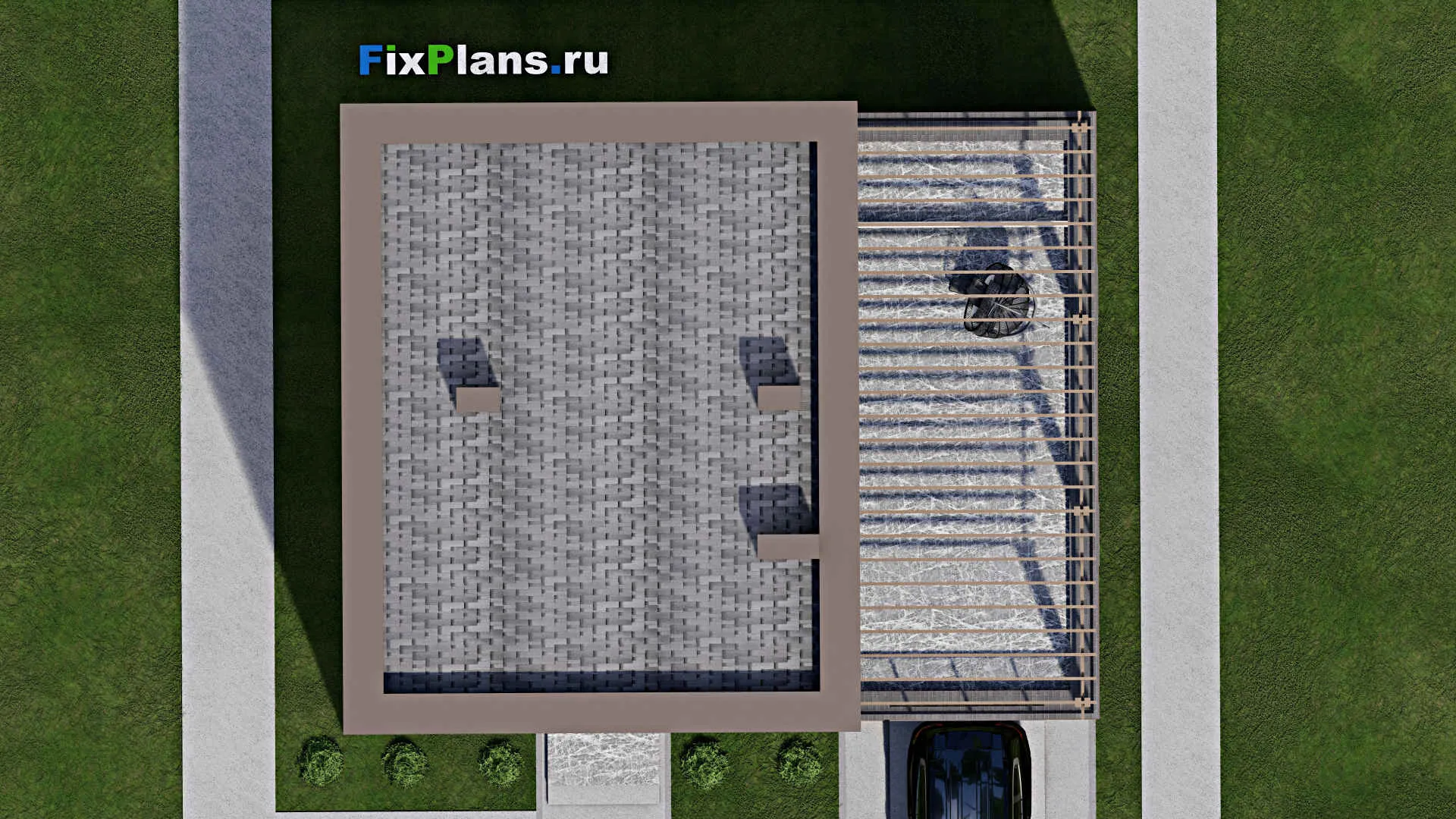 F-9197 - Проект двухэтажного дома 11 на 12, площадью 180 м² с балконом, гаражом на 1 машину и 3 спальнями