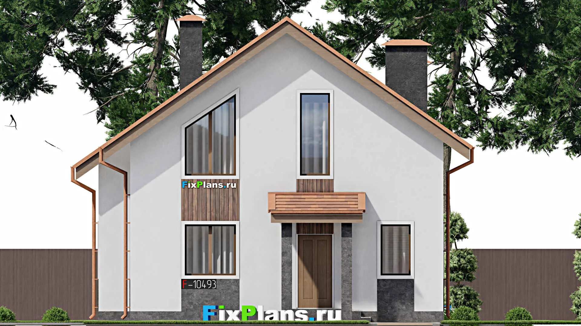 F-10493 - Планы дома с мансардой 10 на 14, площадью 150 м² с 4 спальнями