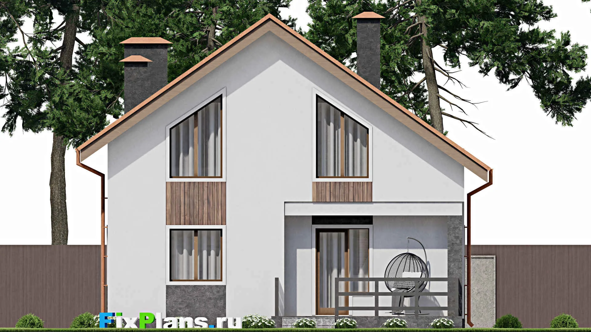 F-10493 - Планы дома с мансардой 10 на 14, площадью 150 м² с 4 спальнями