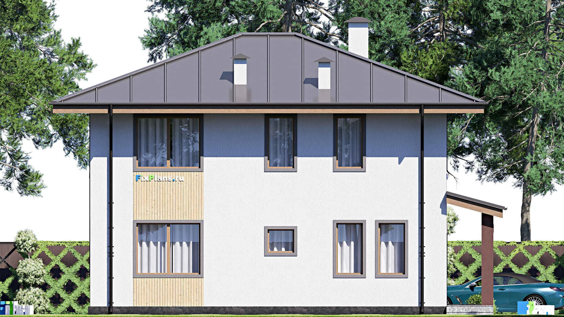 F-17837 - Проект двухэтажного дома 10 на 13, площадью 170 м² с 5 спальнями