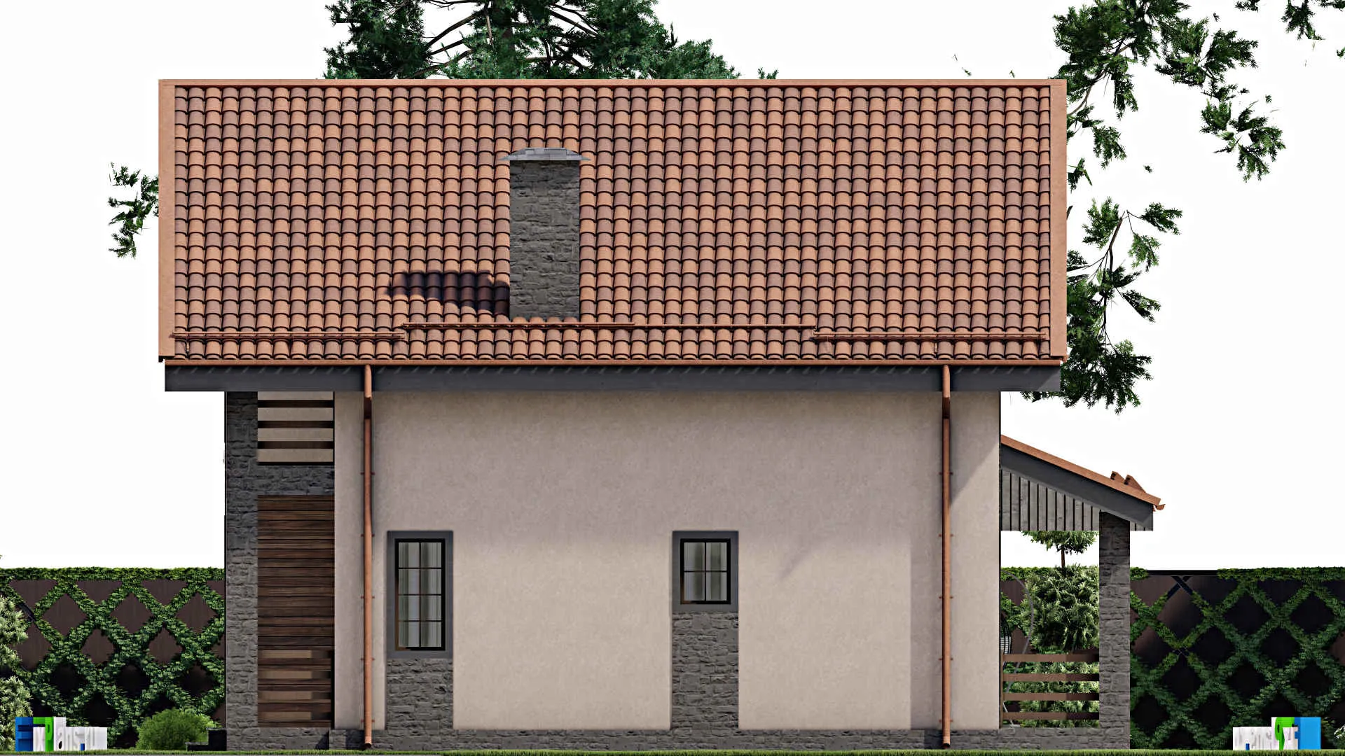 F-10313 - Проект дома с мансардой 12 на 17, площадью 220 м² с 5 спальнями