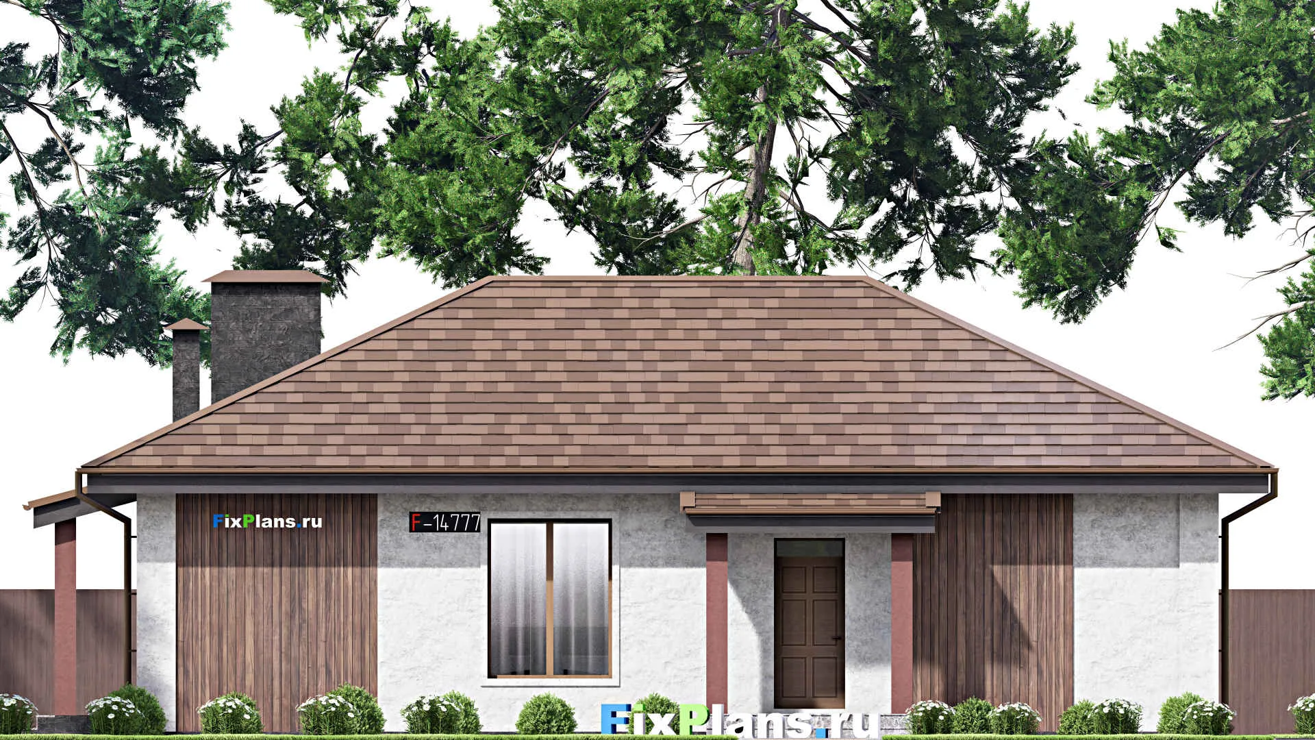 F-14777 - Проект одноэтажного дома 13 на 17, площадью 140 м² с 3 спальнями