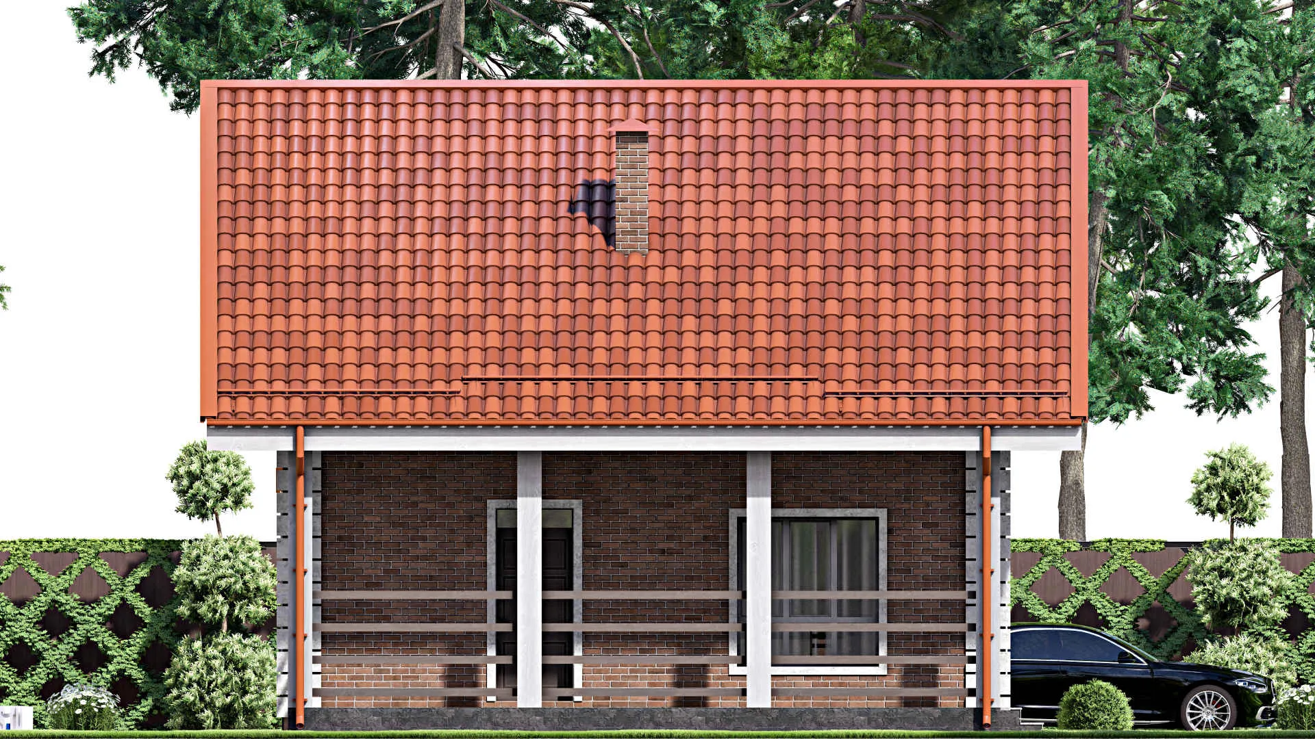 F-14660 - Проект дома с мансардой 9 на 9, площадью 110 м² с террасой и 3 спальнями