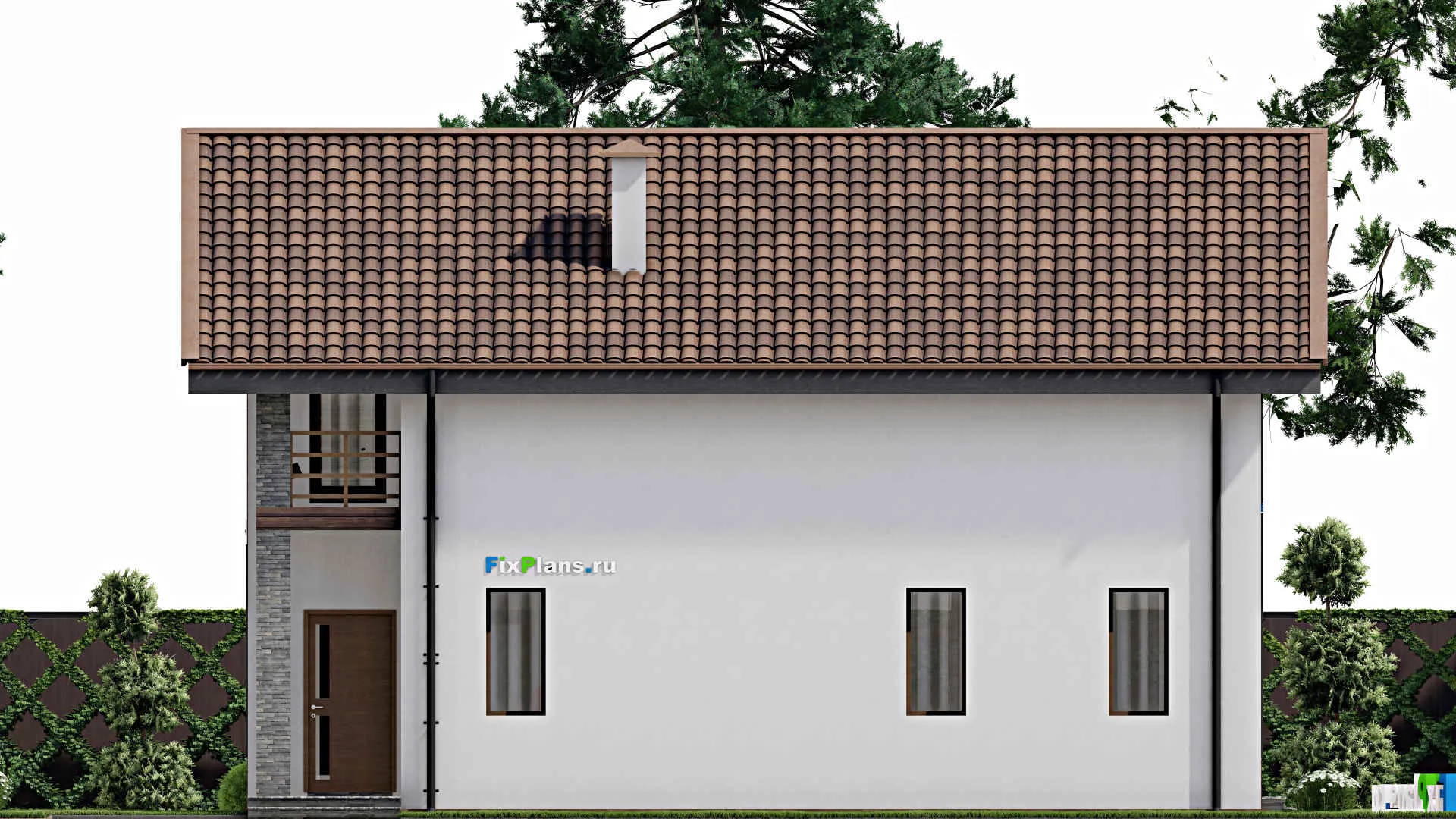 F-9242 - Проект дома с мансардой 10 на 12, площадью 160 м² с террасой, балконом и 3 спальнями