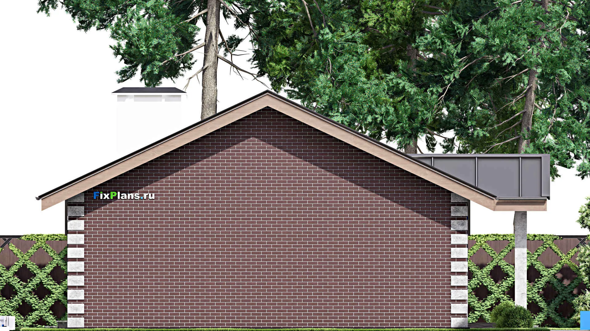 F-13517 - Проект одноэтажного дома 12 на 19, площадью 130 м² с баней и 3 спальнями