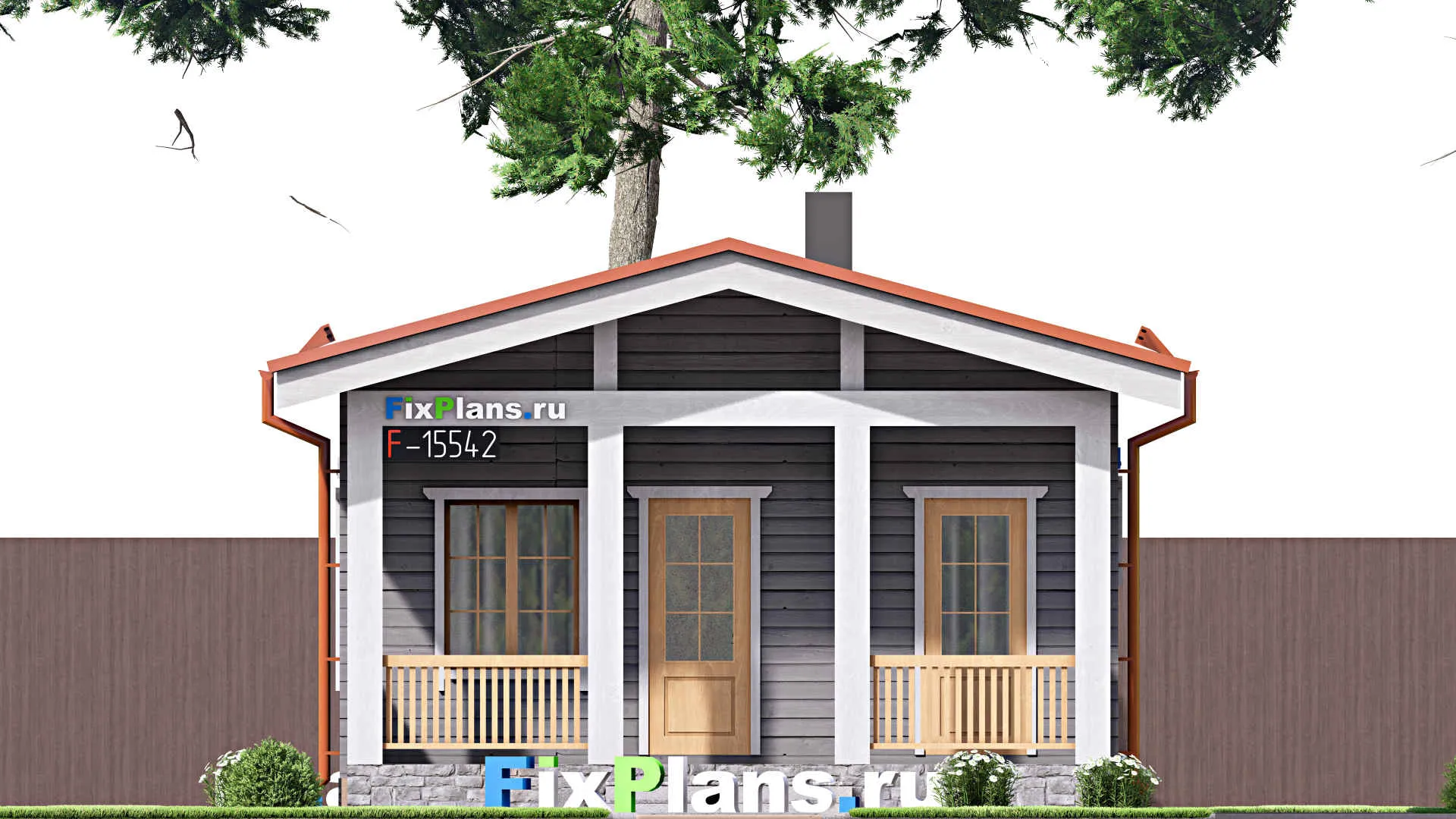 F-15542 - Проект бани 7 на 7, площадью 40 м² с комнатой отдыха