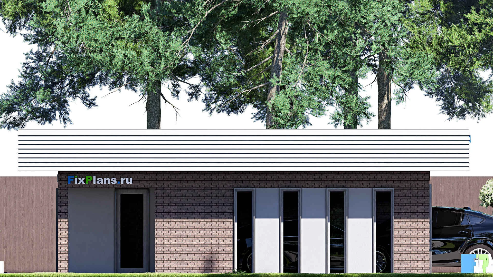 F-21086 - Проект гаража 8 на 9, площадью 60 м² на 2 машиноместа