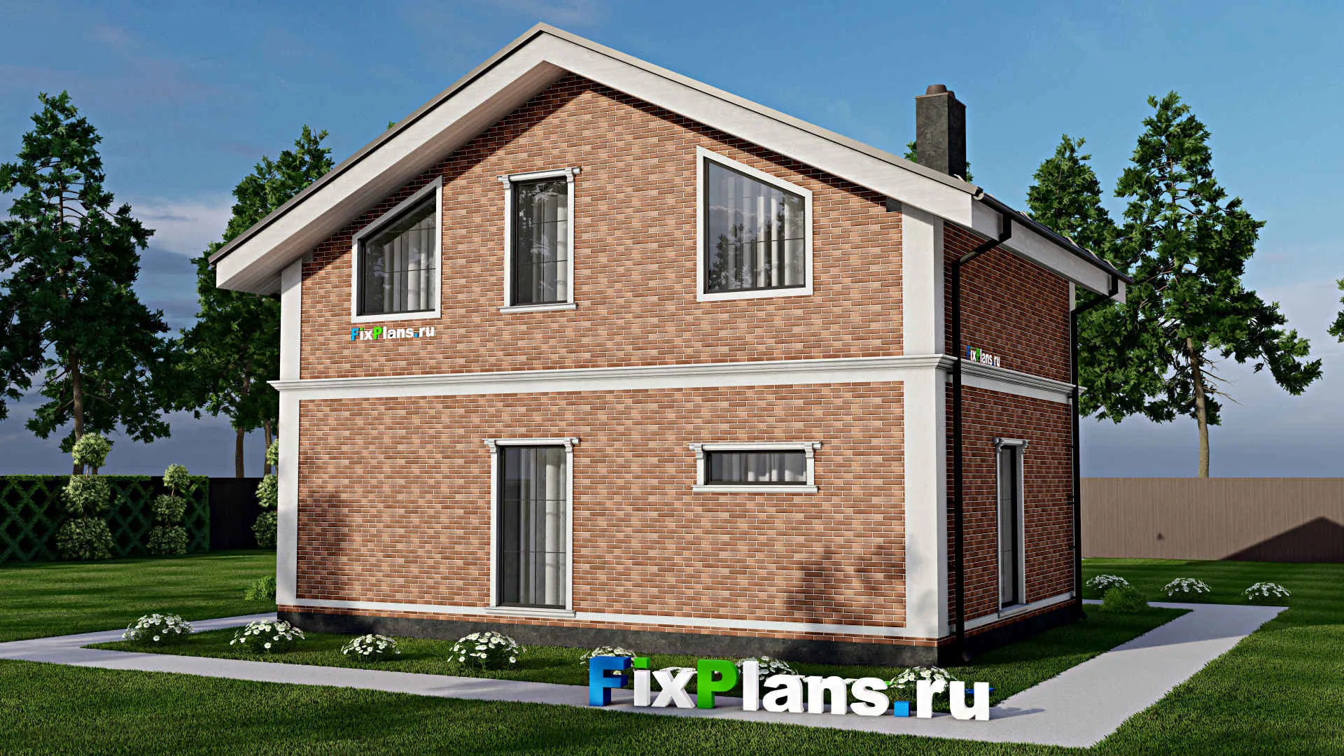 F-8531 - Проект дома с мансардой 10 на 11, площадью 120 м² с балконом и 3 спальнями