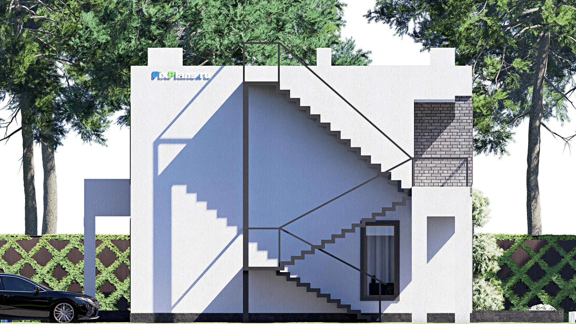 F-20015 - Проект двухэтажного дома 12 на 13, площадью 150 м² с террасой, балконом и 3 спальнями