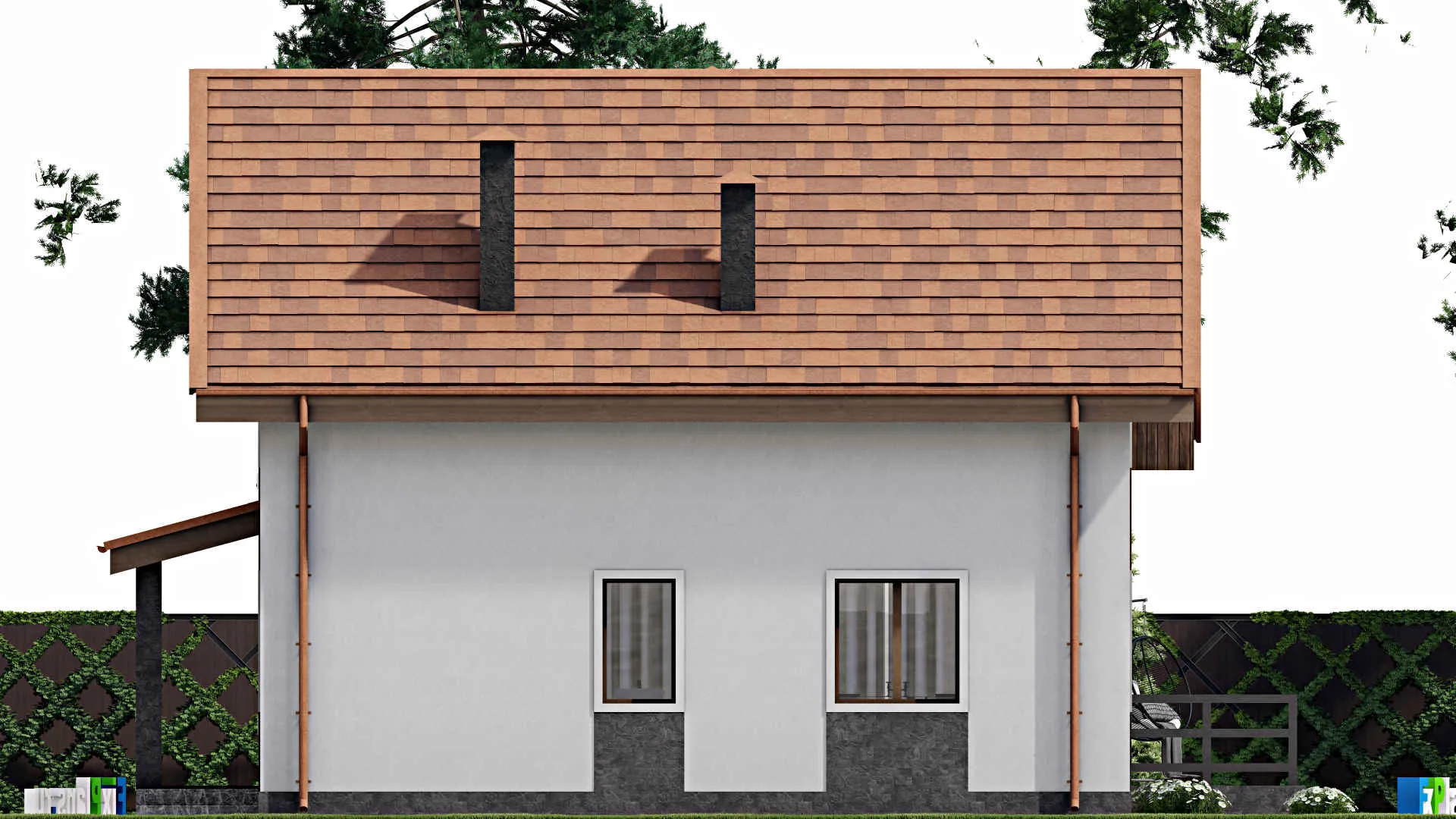 F-10493 - Планы дома с мансардой 10 на 14, площадью 150 м² с 4 спальнями