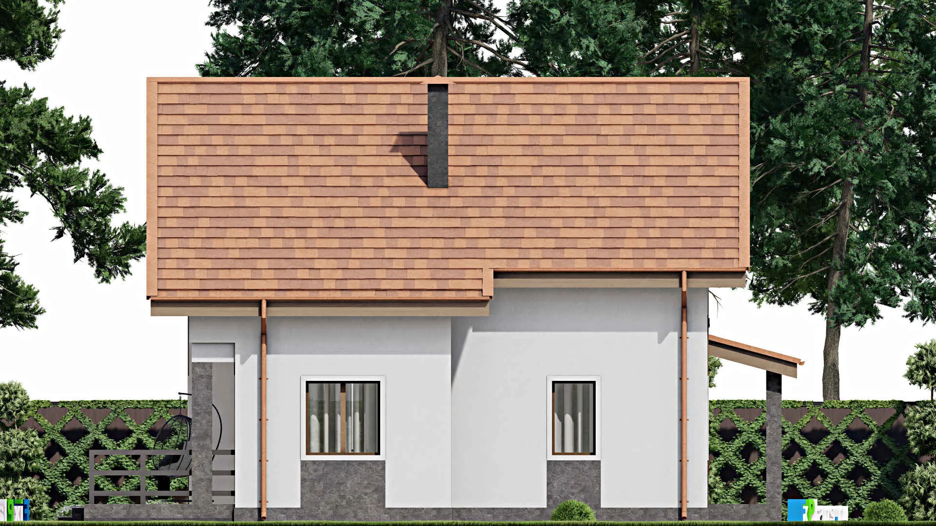 F-10493 - Планы дома с мансардой 10 на 14, площадью 150 м² с 4 спальнями