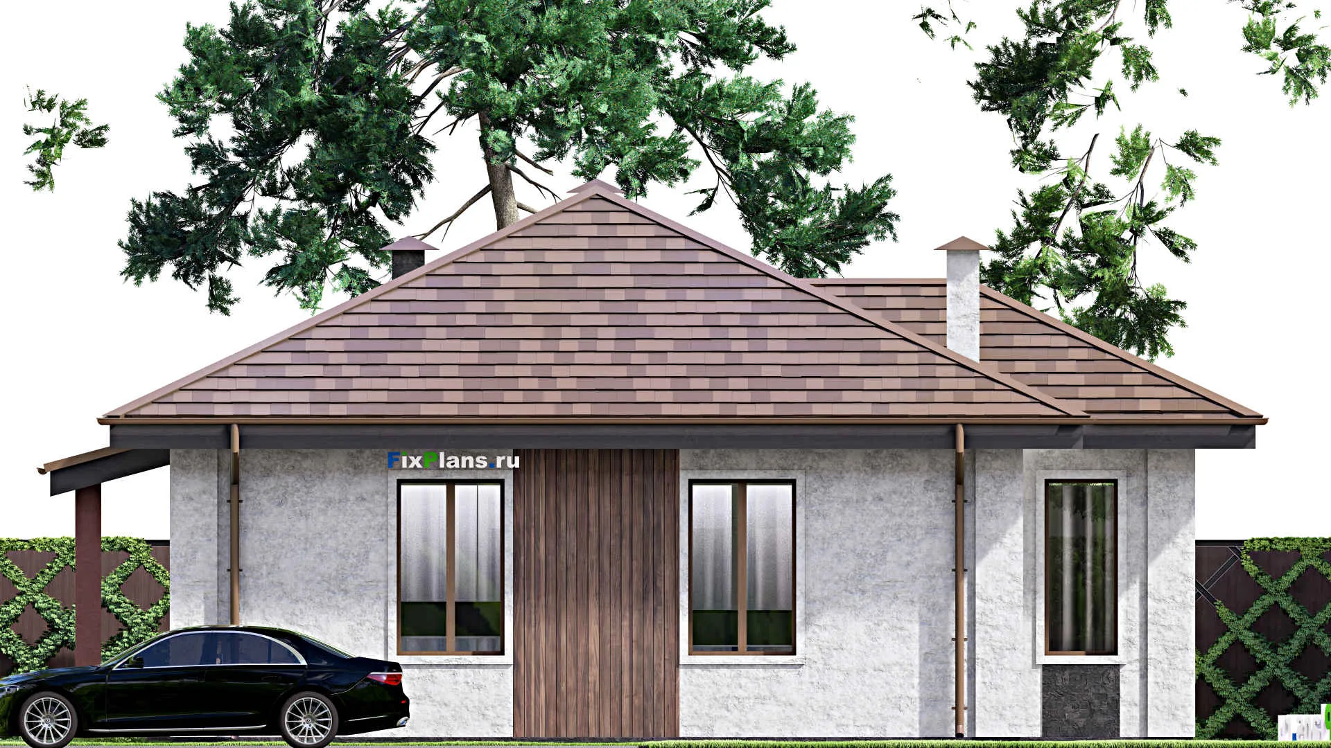 F-14777 - Проект одноэтажного дома 13 на 17, площадью 140 м² с 3 спальнями