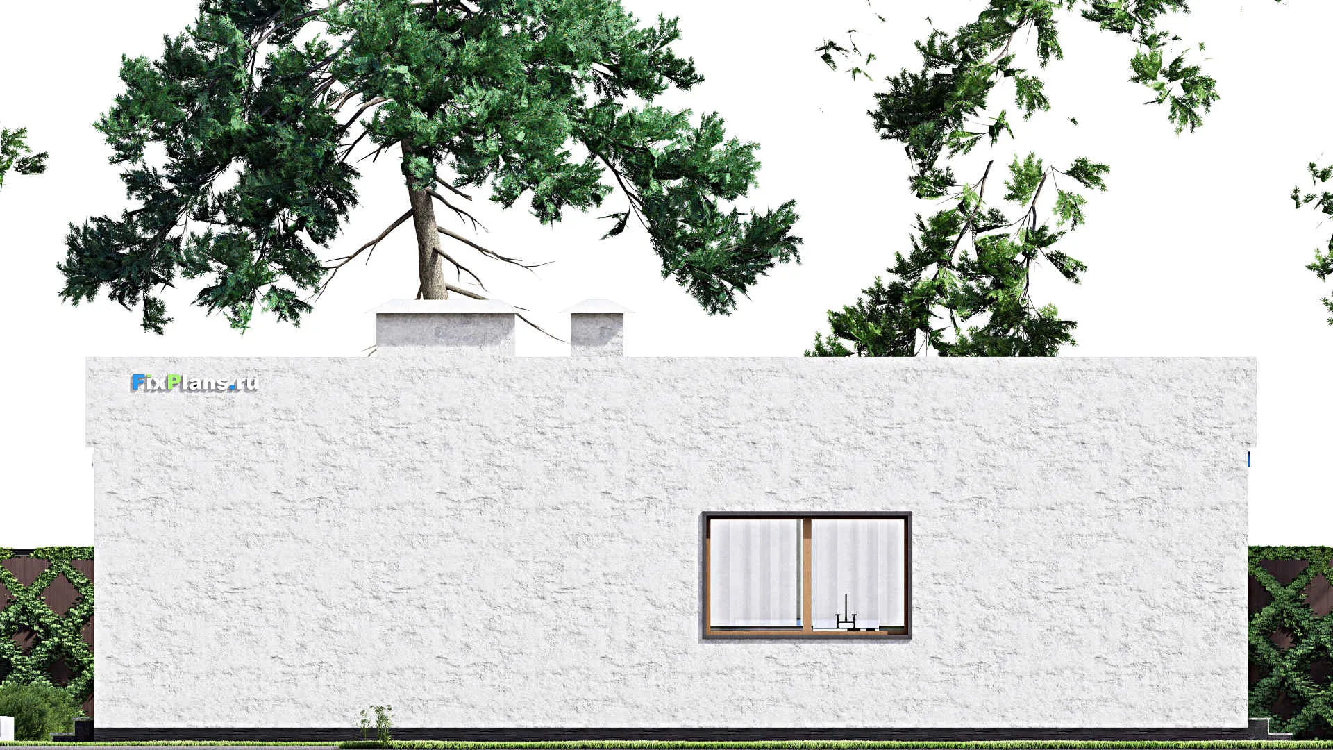 F-12932 - Проект одноэтажного дома 15 на 16, площадью 190 м² с террасой и 3 спальнями