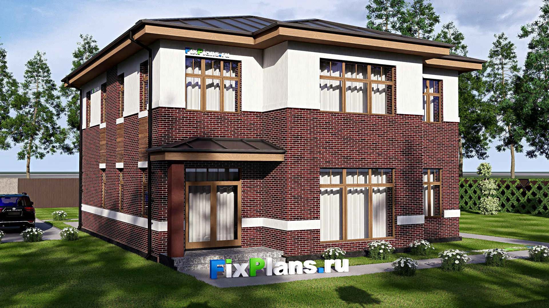 F-17423 - Проект двухэтажного дома 13 на 18, площадью 280 м² с 2 спальнями