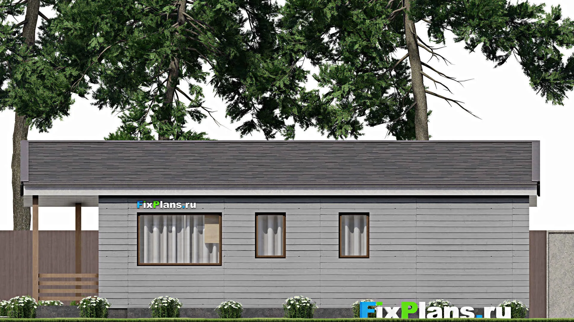 F-10439 - Проект одноэтажного дома 9 на 13, площадью 100 м² с 2 спальнями