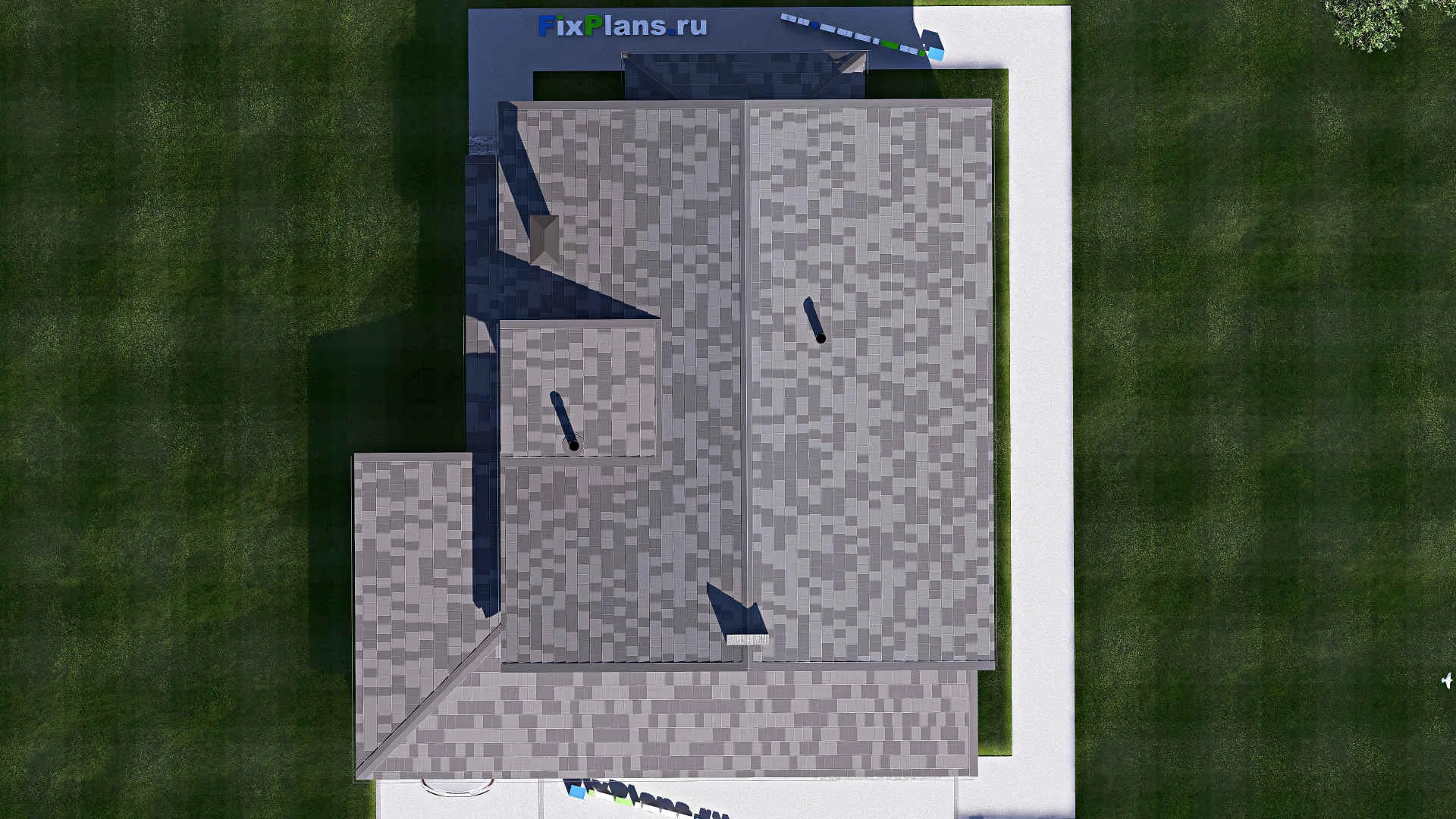 F-18530 - Проект дома с мансардой 14 на 17, площадью 240 м² с террасой, балконом и 3 спальнями